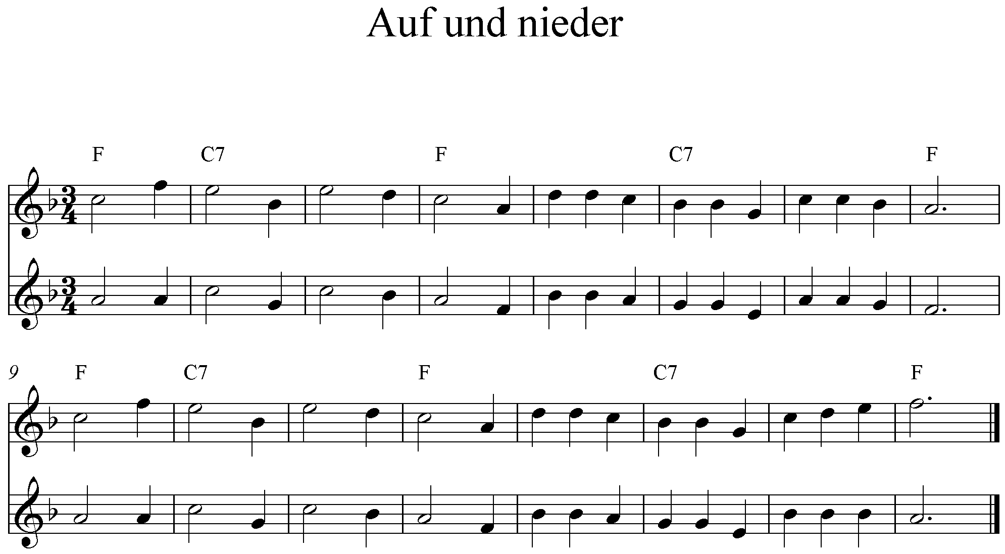 Noten Auf und Nieder